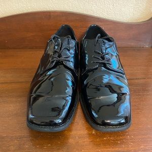 Stafford Black Tuxedo Dress Shoes - Size 13
